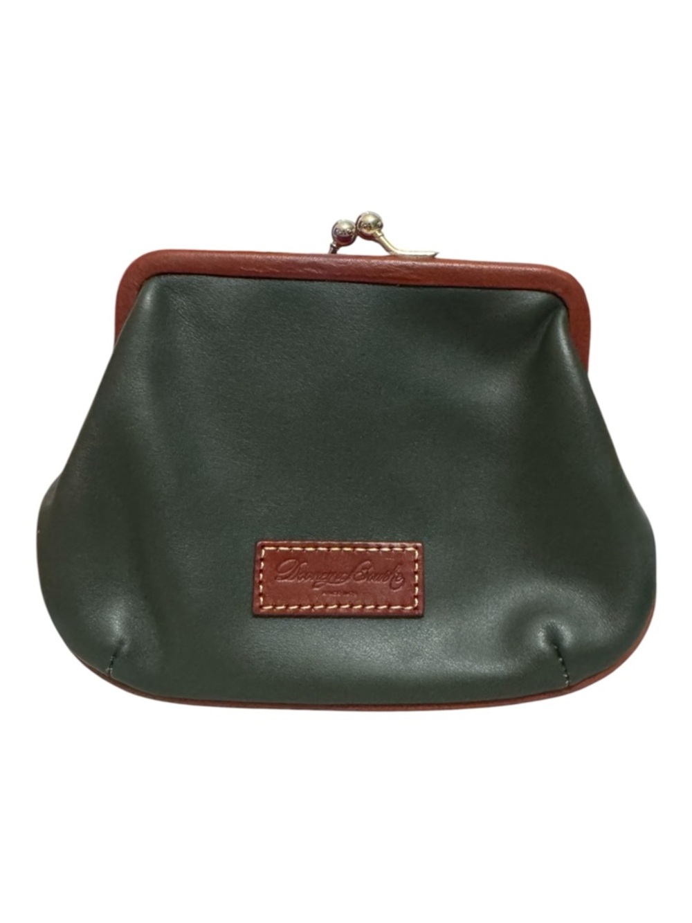 Dooney & Bourke Florentine Leather Kisslock Coin Purse – Green Ivy